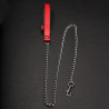The Red Laisse avec poignée en cuir 1m Rouge